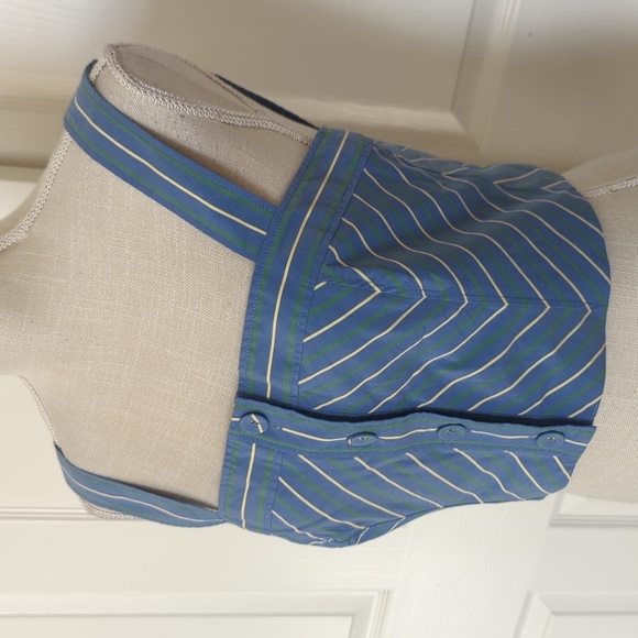 Veronica Beard Milton cropped striped poplin top - Picture 5 of 7